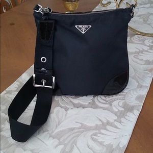 Authentic PRADA Vint Nylon and Leather Crossbody